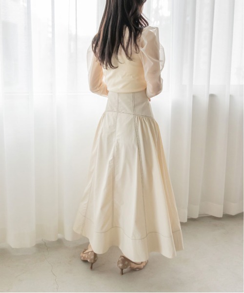 RANDA（ランダ）の「ステッチデザインギャザースカート（スカート・レディース・ブラック/ブラウン/クリーム・0/1）」の13枚目の写真