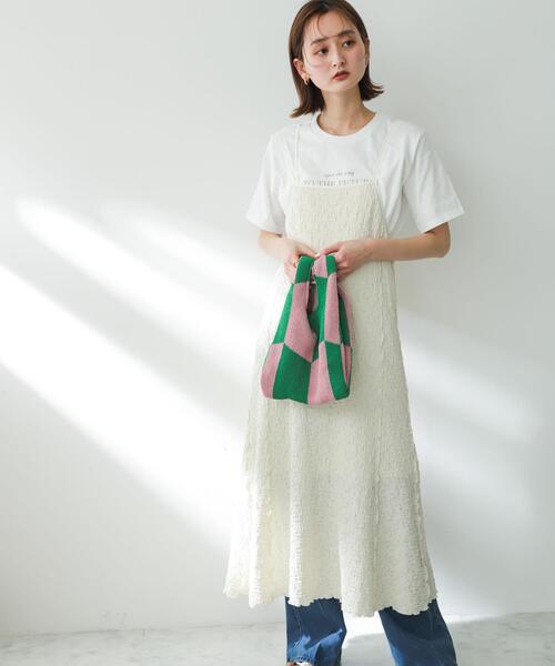 SENSE OF PLACE by URBAN RESEARCH（センスオブプレイスバイアーバンリサーチ）の「ジャガードキャミワンピース（ワンピース・レディース・アイボリー/イエロー/ブラック・ONE/S）」の7枚目の写真
