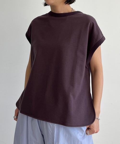 CITEN（シテン）の「＜CITEN＞ボックスシルエット ノースリーブトップ（Tシャツ/カットソー・レディース・ダークブラウン/ライトブルー/ブラック/ホワイト・FREE）」の4枚目の写真