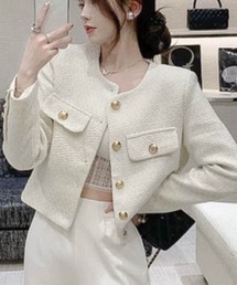 Sibra（シブラ）の「ツイードコ－ト（ノーカラーコート）」