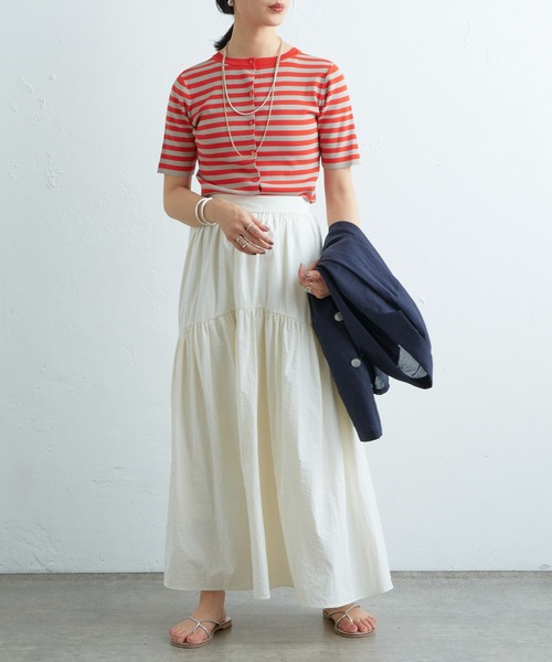 SHENERY（シーナリー）の「変形ティアードギャザースカート（スカート・レディース・オフホワイト/ブラック・36/38）」の11枚目の写真