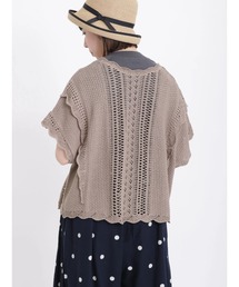 Samansa Mos2 | 前後着透かしニットベスト(ベスト)