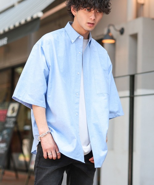 ADMIX/ATELIER SAB MEN(アドミックスアトリエサブメン)の「高密度コットンオックス / ルーズサイズ ボタンダウンシャツ(半袖)(シャツ/ブラウス・メンズ・ブラック/ホワイト/サックスブルー・48/50)」の19枚目の写真