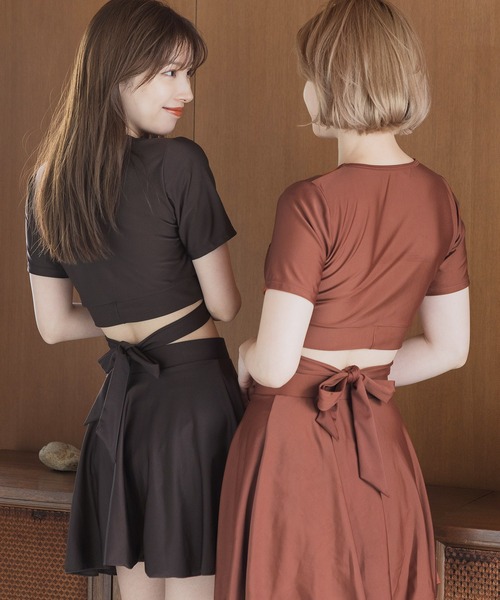 Dita Muaj.（ディータムアージュ）の「バックリボンセパレートワンピース ビキニ 水着（水着・レディース・チョコ/テラコッタ・M/L/XL）」の3枚目の写真