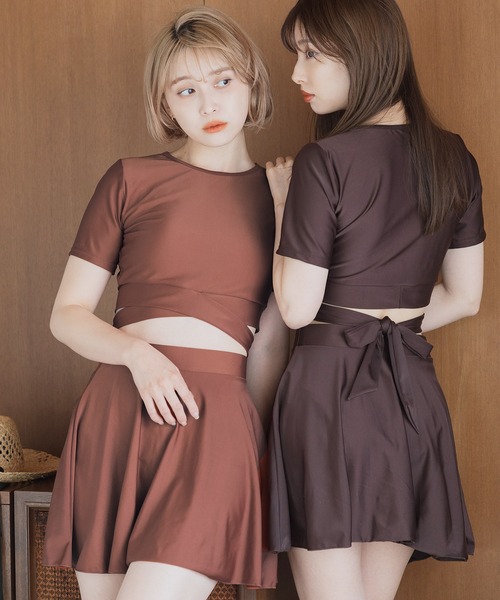 Dita Muaj.（ディータムアージュ）の「バックリボンセパレートワンピース ビキニ 水着（水着・レディース・チョコ/テラコッタ・M/L/XL）」の14枚目の写真