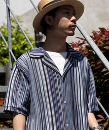 GLOSTER | 【GLOSTER/グロスター】バルファレース オープンカラーシャツ メッシュシャツ 透かし編み(シャツ/ブラウス)