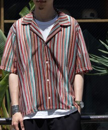 GLOSTER | 【GLOSTER/グロスター】バルファレース オープンカラーシャツ メッシュシャツ 透かし編み(シャツ/ブラウス)