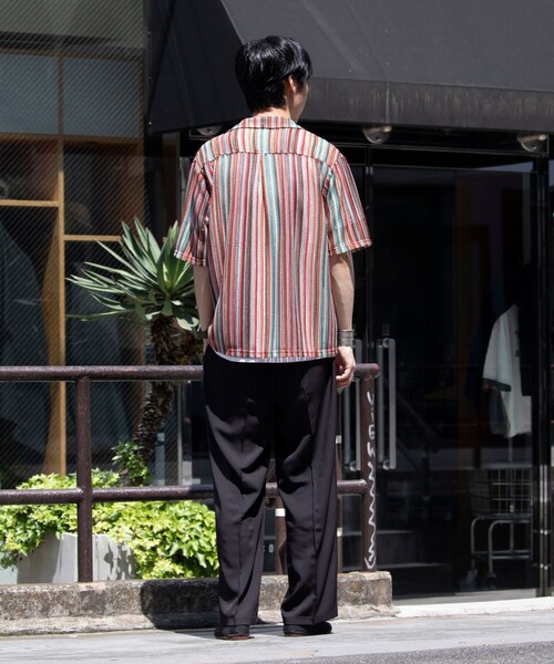 GLOSTER(グロスター)の「【GLOSTER/グロスター】バルファレース オープンカラーシャツ メッシュシャツ 透かし編み(シャツ/ブラウス・メンズ・ブルー系その他2/ピンク系その他/オレンジ系その他/ブルー系その他・S/M/L)」の6枚目の写真