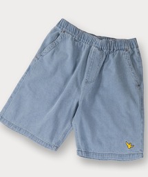 【旧】×【(What it isNt) ART BY MARK GONZALES/ワットイズイズント マークゴンザレス】ピスネーム付デニムバギーショーツ/ウエストシャーリング