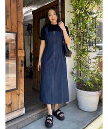 LAGUNAMOON | 【WEB限定】ZIP Iラインデニムジャンパースカート(ワンピース)
