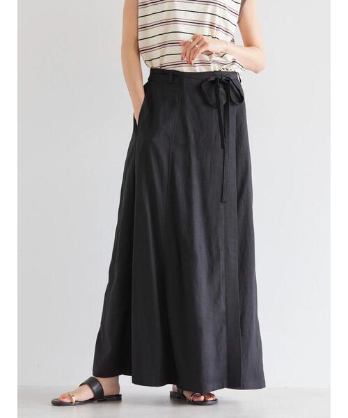 AMERICAN HOLIC(アメリカンホリック)の「リネンブレンドIラインスカート(スカート・レディース・ブラック/カーキ・S/M/L)」の5枚目の写真