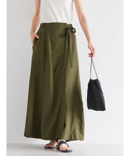 セール】リネンブレンドIラインスカート（スカート）｜AMERICAN