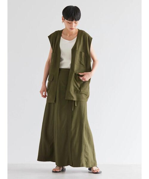 AMERICAN HOLIC(アメリカンホリック)の「リネンブレンドIラインスカート(スカート・レディース・ブラック/カーキ・S/M/L)」の16枚目の写真