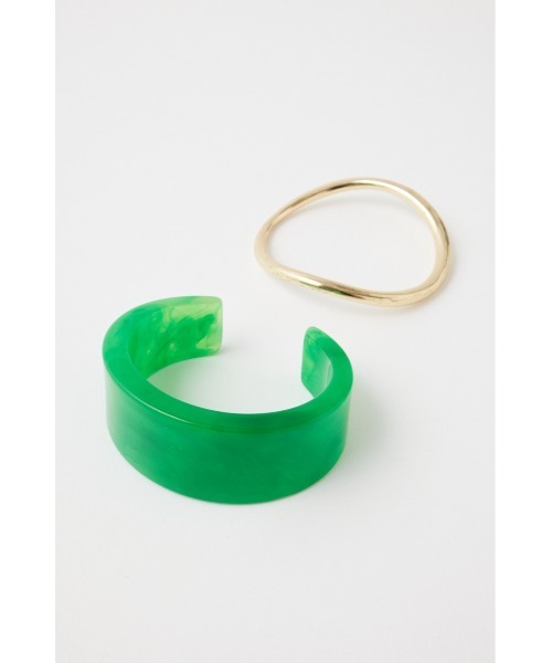 MOUSSY(マウジー)の「MARBLE BANGLE セット(バングル/リストバンド・レディース・イエロー/グリーン・FREE)」の10枚目の写真