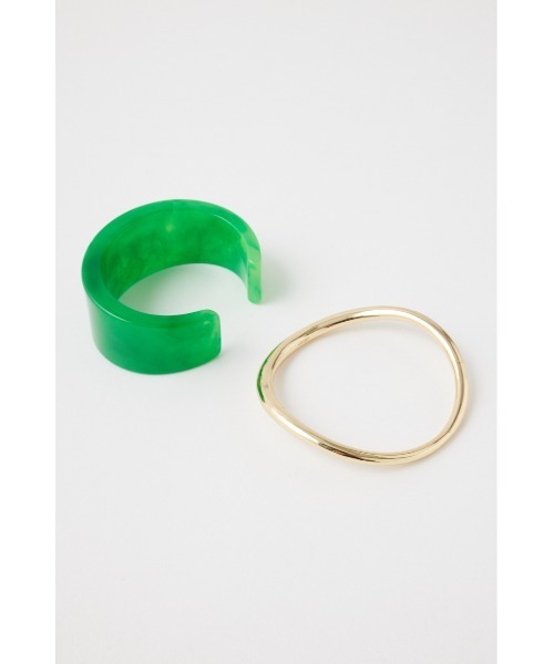 MOUSSY(マウジー)の「MARBLE BANGLE セット(バングル/リストバンド・レディース・イエロー/グリーン・FREE)」の6枚目の写真