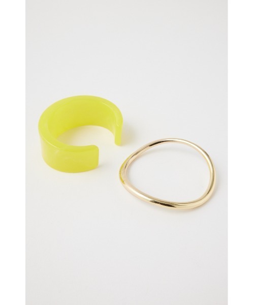 MOUSSY(マウジー)の「MARBLE BANGLE セット(バングル/リストバンド・レディース・イエロー/グリーン・FREE)」の7枚目の写真