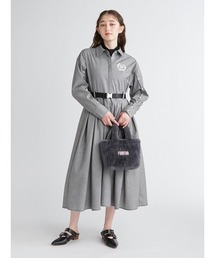 新品タグ付き　ファーファー　ベルト付きシャツワンピース　フレア　ロング　白　F FURFUR（ファーファー）の「ベルト付きシャツワンピース