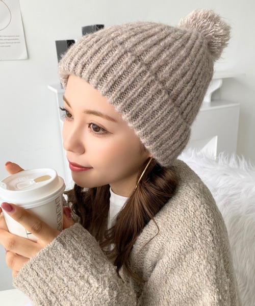 11月中限定販売 yoli モヘア ニット帽 ベージュ 22AW セール】【累計