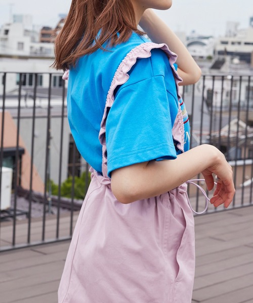 w closet(ダブルクローゼット)の「フリルサスペンダー付きカーゴパンツ(カーゴパンツ・レディース・スミクロ/ピンク/ホワイト・FREE)」の17枚目の写真