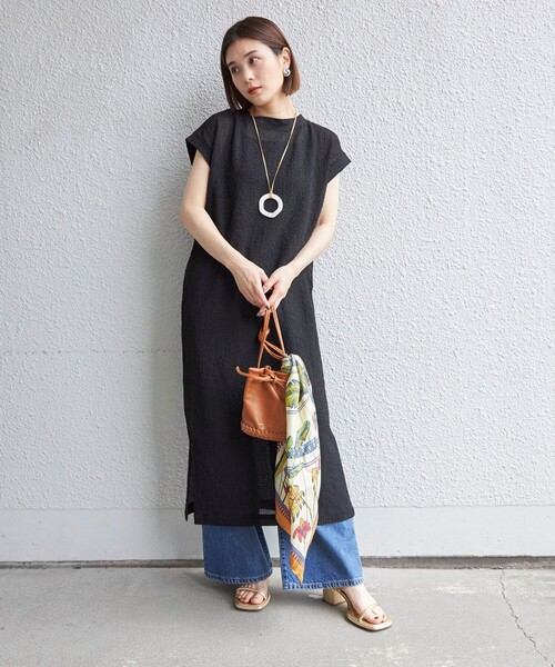 SHIPS(シップス)の「〈手洗い可能〉シアー サッカー ワンピース(ワンピース・レディース・ブラウン/ホワイト/ブラック・ONE SIZE)」の20枚目の写真