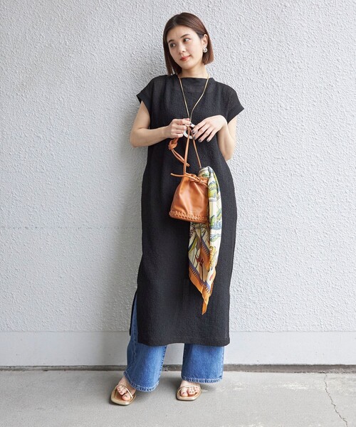 SHIPS(シップス)の「〈手洗い可能〉シアー サッカー ワンピース(ワンピース・レディース・ブラウン/ホワイト/ブラック・ONE SIZE)」の21枚目の写真