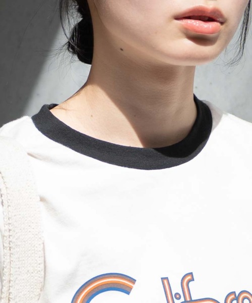 WEGO（ウィゴー）の「WEGO/ヴィンテージライクリンガーＴ（Tシャツ/カットソー・レディース・イエロー/ホワイト/オフホワイト・FREE）」の7枚目の写真