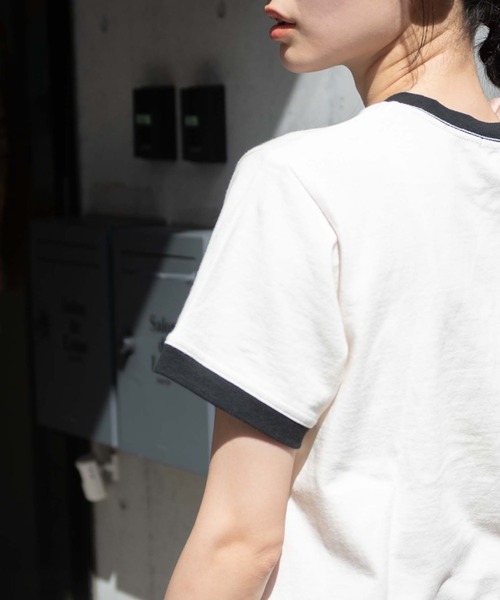 WEGO（ウィゴー）の「WEGO/ヴィンテージライクリンガーＴ（Tシャツ/カットソー・レディース・イエロー/ホワイト/オフホワイト・FREE）」の8枚目の写真