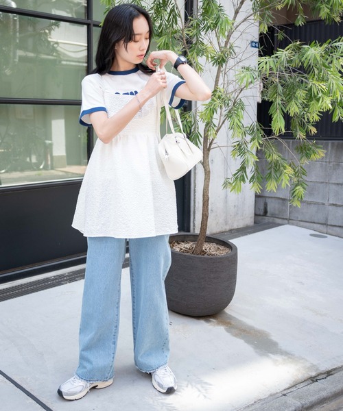 WEGO（ウィゴー）の「WEGO/ヴィンテージライクリンガーＴ（Tシャツ/カットソー・レディース・イエロー/ホワイト/オフホワイト・FREE）」の13枚目の写真