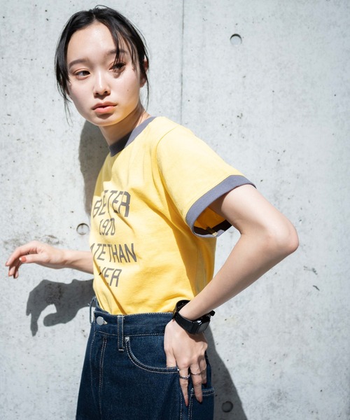 WEGO（ウィゴー）の「WEGO/ヴィンテージライクリンガーＴ（Tシャツ/カットソー・レディース・イエロー/ホワイト/オフホワイト・FREE）」の18枚目の写真