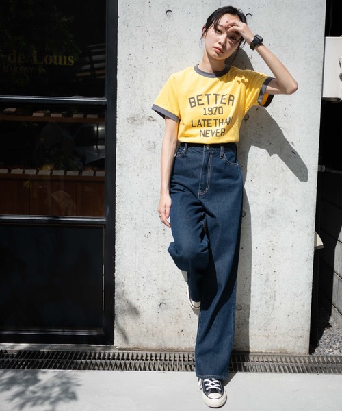 WEGO（ウィゴー）の「WEGO/ヴィンテージライクリンガーＴ（Tシャツ/カットソー・レディース・イエロー/ホワイト/オフホワイト・FREE）」の19枚目の写真