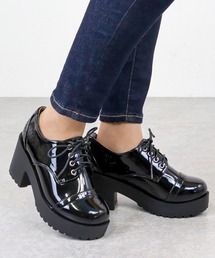 Liberty doll /8cm厚底 チャンキーヒール レースアップメダリオンシューズ (3059)