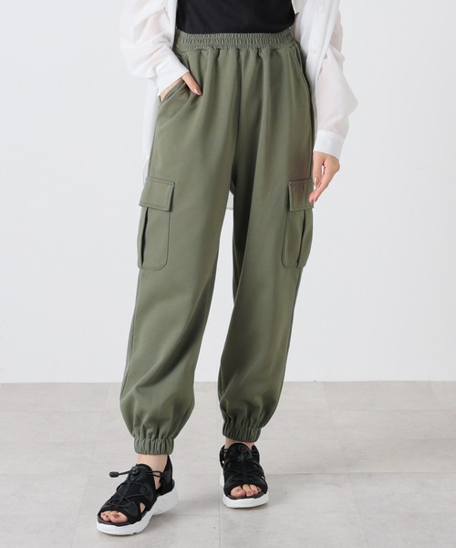 Honeys（ハニーズ）の「カーゴスウェットパンツ（カーゴパンツ・レディース・ブラック/カーキ/杢グレー/アイボリー・SS/S/M/L/LL）」の13枚目の写真