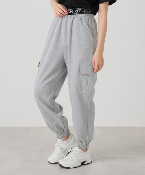 Honeys（ハニーズ）の「カーゴスウェットパンツ（カーゴパンツ・レディース・ブラック/カーキ/杢グレー/アイボリー・SS/S/M/L/LL）」の19枚目の写真