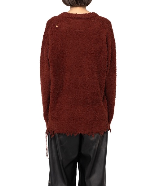 Maison MIHARA YASUHIRO(メゾンミハラヤスヒロ)の「V-neck Blushed Cotton Pullover Knit(ニット/セーター・レディース・ブラック/ブラウン・FREE)」の15枚目の写真