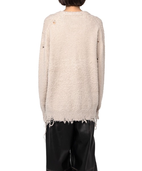 Maison MIHARA YASUHIRO(メゾンミハラヤスヒロ)の「V-neck Blushed Cotton Pullover Knit(ニット/セーター・レディース・ブラック/ブラウン・FREE)」の10枚目の写真