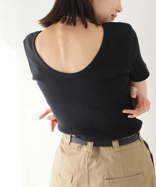 journal standard L'essage（ジャーナルスタンダードレサージュ）の「《追加2》ランダムリブ半袖Tシャツ（Tシャツ/カットソー・レディース・ホワイト/ブラック/ダークブルー/ブラック系その他・FREE）」の15枚目の写真