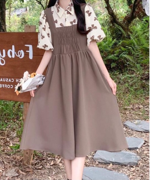 Burner(バーナー)の「【OKUOKU 0909】ジャンパースカート / ワンピース oku-overall-712581721390-2798 U(ワンピース・レディース・ブラック/ブラウン・M/L/S)」の8枚目の写真