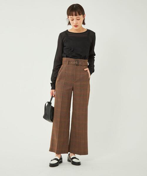 green label relaxing（グリーンレーベルリラクシング）の「［size SHORTあり］シアー クルーネック シャーリング ロンT カットソー（Tシャツ/カットソー・レディース・ケリー/ブラック/オフホワイト・FREE/SHORT）」の22枚目の写真