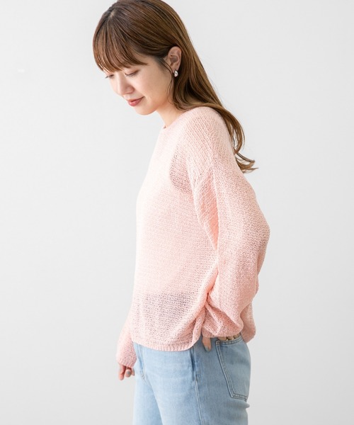 URBAN RESEARCH Sonny Label(アーバンリサーチサニーレーベル)の「2WAYスラブヤーン透かしニットプルオーバー(ニット/セーター・レディース・グレー/オフホワイト/ピンク・FREE)」の7枚目の写真