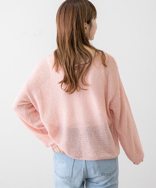 URBAN RESEARCH Sonny Label(アーバンリサーチサニーレーベル)の「2WAYスラブヤーン透かしニットプルオーバー(ニット/セーター・レディース・グレー/オフホワイト/ピンク・FREE)」の8枚目の写真