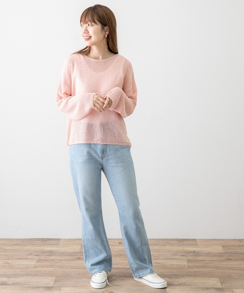 URBAN RESEARCH Sonny Label(アーバンリサーチサニーレーベル)の「2WAYスラブヤーン透かしニットプルオーバー(ニット/セーター・レディース・グレー/オフホワイト/ピンク・FREE)」の9枚目の写真