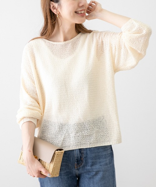 URBAN RESEARCH Sonny Label(アーバンリサーチサニーレーベル)の「2WAYスラブヤーン透かしニットプルオーバー(ニット/セーター・レディース・グレー/オフホワイト/ピンク・FREE)」の12枚目の写真