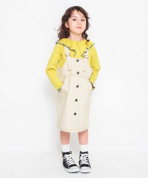 BRANSHES(ブランシェス)の「デニムジャンパースカート(ジャンパースカート・キッズ・キナリ/ネイビー・90/130/150/110/100/140/120)」の15枚目の写真