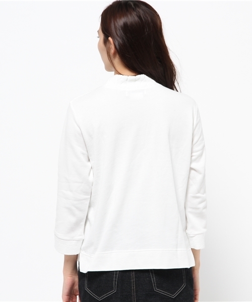 OUTLET（アウトレット）の「【CIAOPANIC TYPY】パイルジャガードボトルネックプルオーバー（Tシャツ/カットソー・レディース・ホワイト/ネイビー・FREE）」の5枚目の写真