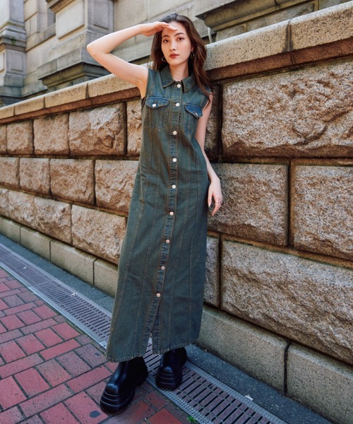 BLONDEY デニムワンピース BLONDEY（ブロンディ）の「デニムロングワンピース（ワンピース）」 - WEAR