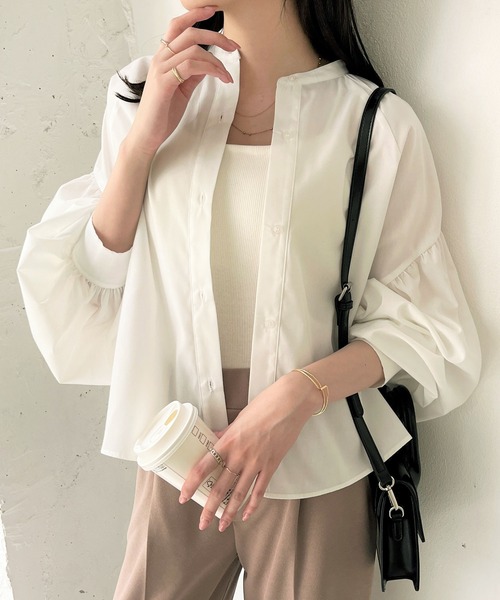 GeeRA(ジーラ)の「前後2wayバンドカラーパフスリーブブラウス(シャツ/ブラウス・レディース・オフホワイト/モカ/ブラック・LARGE/MEDIUM)」の17枚目の写真