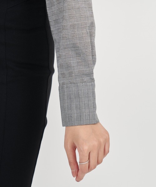 ROYAL PARTY（ロイヤルパーティー）の「リボンタイケープシャツブラウス（シャツ/ブラウス・レディース・オフホワイト/ブラック/チェック・FREE）」の13枚目の写真