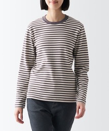 スムース編みクルーネック長袖Ｔシャツ