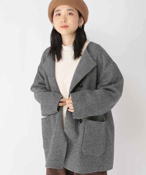 studio CLIP（スタディオクリップ）の「ノーカラーコクーンWフェイスミドルコート（その他アウター・レディース・ベージュ/グレー/その他1/ネイビー・FREE）」の13枚目の写真