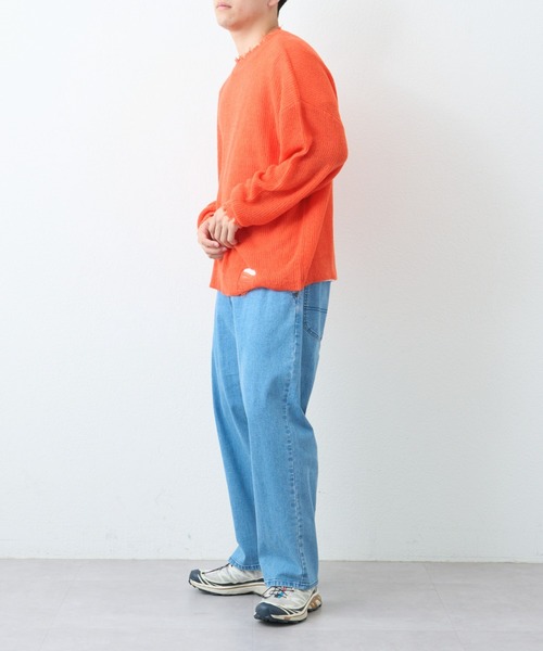 CIAOPANIC TYPY（チャオパニックティピー）の「【ユニセックス】モヘアグランジクラッシュダメージニット（ニット/セーター・レディース・ホワイト/レッド/ブラック/パープル/ネイビー/グレー/オレンジ・ONE SIZE）」の21枚目の写真